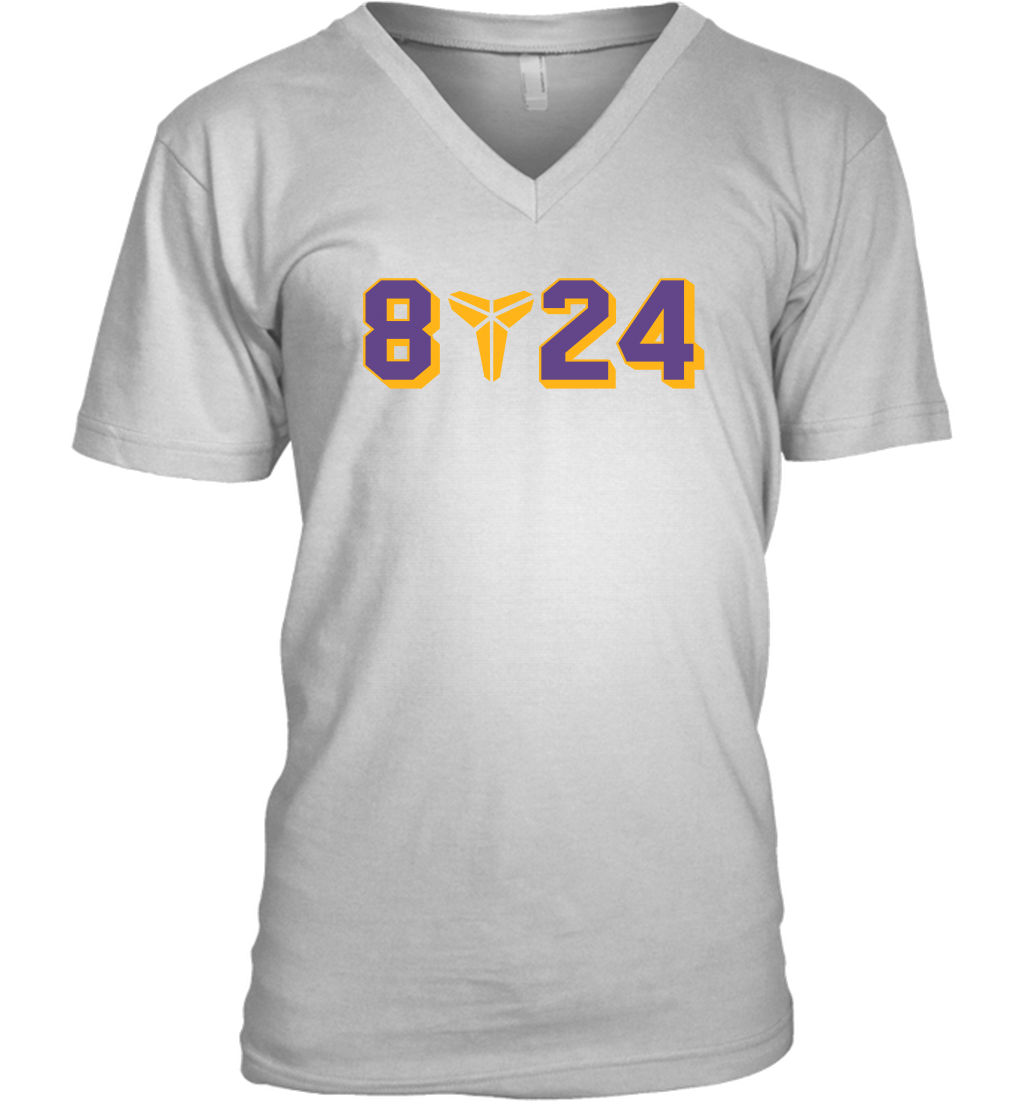 Kobe Bryant Black Mamba 8 24 Lakers V-Neck T-Shirt – ROMANER STORE