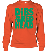 Load image into Gallery viewer, St Patrick's Day Shirt Dibs On The Redhead Funny Green Youth Long Sleeve