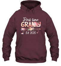 Load image into Gallery viewer, Family Shirt First Time Grandma Est 2020 Granny Floral Hoodie