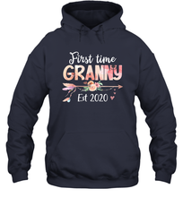 Load image into Gallery viewer, Family Shirt First Time Grandma Est 2020 Granny Floral Hoodie