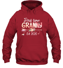Load image into Gallery viewer, Family Shirt First Time Grandma Est 2020 Granny Floral Hoodie