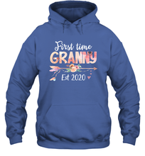 Load image into Gallery viewer, Family Shirt First Time Grandma Est 2020 Granny Floral Hoodie