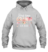 Load image into Gallery viewer, Family Shirt First Time Grandma Est 2020 Granny Floral Hoodie