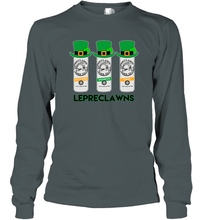 Load image into Gallery viewer, St Patrick's Irish Day Lepreclawns Lucky Shamrock Drinking Long Sleeve T-Shirt
