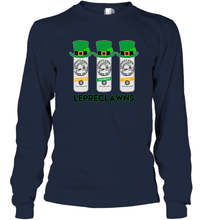 Load image into Gallery viewer, St Patrick's Irish Day Lepreclawns Lucky Shamrock Drinking Long Sleeve T-Shirt