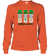 Load image into Gallery viewer, St Patrick's Irish Day Lepreclawns Lucky Shamrock Drinking Long Sleeve T-Shirt