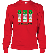 Load image into Gallery viewer, St Patrick's Irish Day Lepreclawns Lucky Shamrock Drinking Long Sleeve T-Shirt