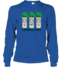 Load image into Gallery viewer, St Patrick's Irish Day Lepreclawns Lucky Shamrock Drinking Long Sleeve T-Shirt