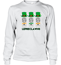 Load image into Gallery viewer, St Patrick's Irish Day Lepreclawns Lucky Shamrock Drinking Long Sleeve T-Shirt