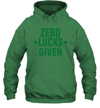 Load image into Gallery viewer, Zero Lucks Given Shirt Lucky Green St. Patrick's Day Hoodie