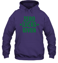 Load image into Gallery viewer, Zero Lucks Given Shirt Lucky Green St. Patrick's Day Hoodie
