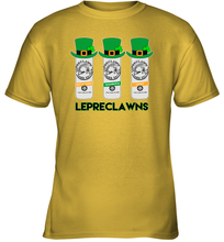 Load image into Gallery viewer, St Patrick's Irish Day Lepreclawns Lucky Shamrock Drinking Youth T-Shirt
