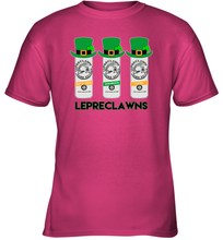 Load image into Gallery viewer, St Patrick's Irish Day Lepreclawns Lucky Shamrock Drinking Youth T-Shirt