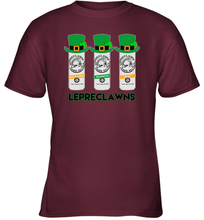 Load image into Gallery viewer, St Patrick's Irish Day Lepreclawns Lucky Shamrock Drinking Youth T-Shirt