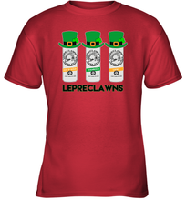 Load image into Gallery viewer, St Patrick's Irish Day Lepreclawns Lucky Shamrock Drinking Youth T-Shirt