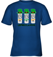 Load image into Gallery viewer, St Patrick's Irish Day Lepreclawns Lucky Shamrock Drinking Youth T-Shirt