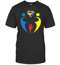 Load image into Gallery viewer, Family Shirt Trio Heart Puzzle Autism Awareness T-Shirt