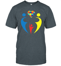 Load image into Gallery viewer, Family Shirt Trio Heart Puzzle Autism Awareness T-Shirt