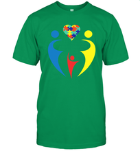 Load image into Gallery viewer, Family Shirt Trio Heart Puzzle Autism Awareness T-Shirt