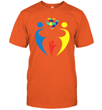 Load image into Gallery viewer, Family Shirt Trio Heart Puzzle Autism Awareness T-Shirt