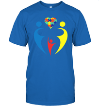 Load image into Gallery viewer, Family Shirt Trio Heart Puzzle Autism Awareness T-Shirt