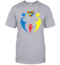 Load image into Gallery viewer, Family Shirt Trio Heart Puzzle Autism Awareness T-Shirt