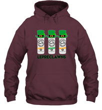 Load image into Gallery viewer, St Patrick's Irish Day Lepreclawns Lucky Shamrock Drinking Hoodie