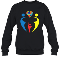 Load image into Gallery viewer, Family Shirt Trio Heart Puzzle Autism Awareness Sweatshirt
