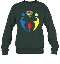 Load image into Gallery viewer, Family Shirt Trio Heart Puzzle Autism Awareness Sweatshirt