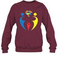 Load image into Gallery viewer, Family Shirt Trio Heart Puzzle Autism Awareness Sweatshirt