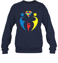 Load image into Gallery viewer, Family Shirt Trio Heart Puzzle Autism Awareness Sweatshirt