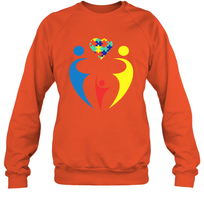 Load image into Gallery viewer, Family Shirt Trio Heart Puzzle Autism Awareness Sweatshirt