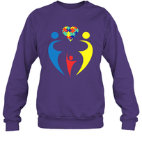 Load image into Gallery viewer, Family Shirt Trio Heart Puzzle Autism Awareness Sweatshirt