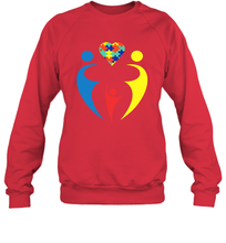 Load image into Gallery viewer, Family Shirt Trio Heart Puzzle Autism Awareness Sweatshirt