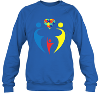 Load image into Gallery viewer, Family Shirt Trio Heart Puzzle Autism Awareness Sweatshirt