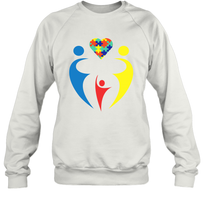 Load image into Gallery viewer, Family Shirt Trio Heart Puzzle Autism Awareness Sweatshirt