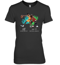 Load image into Gallery viewer, Kobe Bryant And Michael Jordan Signatures Graphic Premium Women's T-Shirt