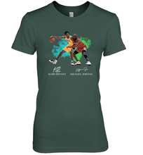 Load image into Gallery viewer, Kobe Bryant And Michael Jordan Signatures Graphic Premium Women's T-Shirt