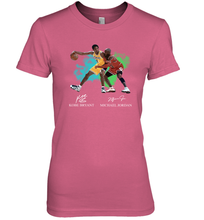 Load image into Gallery viewer, Kobe Bryant And Michael Jordan Signatures Graphic Premium Women's T-Shirt