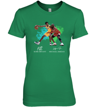 Load image into Gallery viewer, Kobe Bryant And Michael Jordan Signatures Graphic Premium Women's T-Shirt