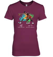 Load image into Gallery viewer, Kobe Bryant And Michael Jordan Signatures Graphic Premium Women's T-Shirt