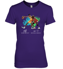 Load image into Gallery viewer, Kobe Bryant And Michael Jordan Signatures Graphic Premium Women's T-Shirt