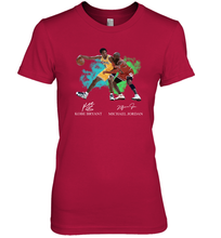 Load image into Gallery viewer, Kobe Bryant And Michael Jordan Signatures Graphic Premium Women's T-Shirt