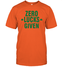 Load image into Gallery viewer, Zero Lucks Given Shirt Lucky Green St. Patrick's Day T-Shirt