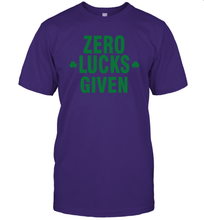 Load image into Gallery viewer, Zero Lucks Given Shirt Lucky Green St. Patrick's Day T-Shirt