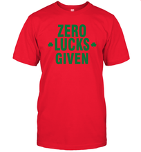 Load image into Gallery viewer, Zero Lucks Given Shirt Lucky Green St. Patrick's Day T-Shirt