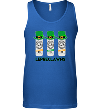 Load image into Gallery viewer, St Patrick's Irish Day Lepreclawns Lucky Shamrock Drinking Tank Top