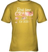 Load image into Gallery viewer, Family Shirt First Time Grandma Est 2020 Granny Floral Youth T-Shirt