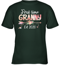 Load image into Gallery viewer, Family Shirt First Time Grandma Est 2020 Granny Floral Youth T-Shirt