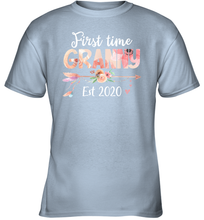 Load image into Gallery viewer, Family Shirt First Time Grandma Est 2020 Granny Floral Youth T-Shirt